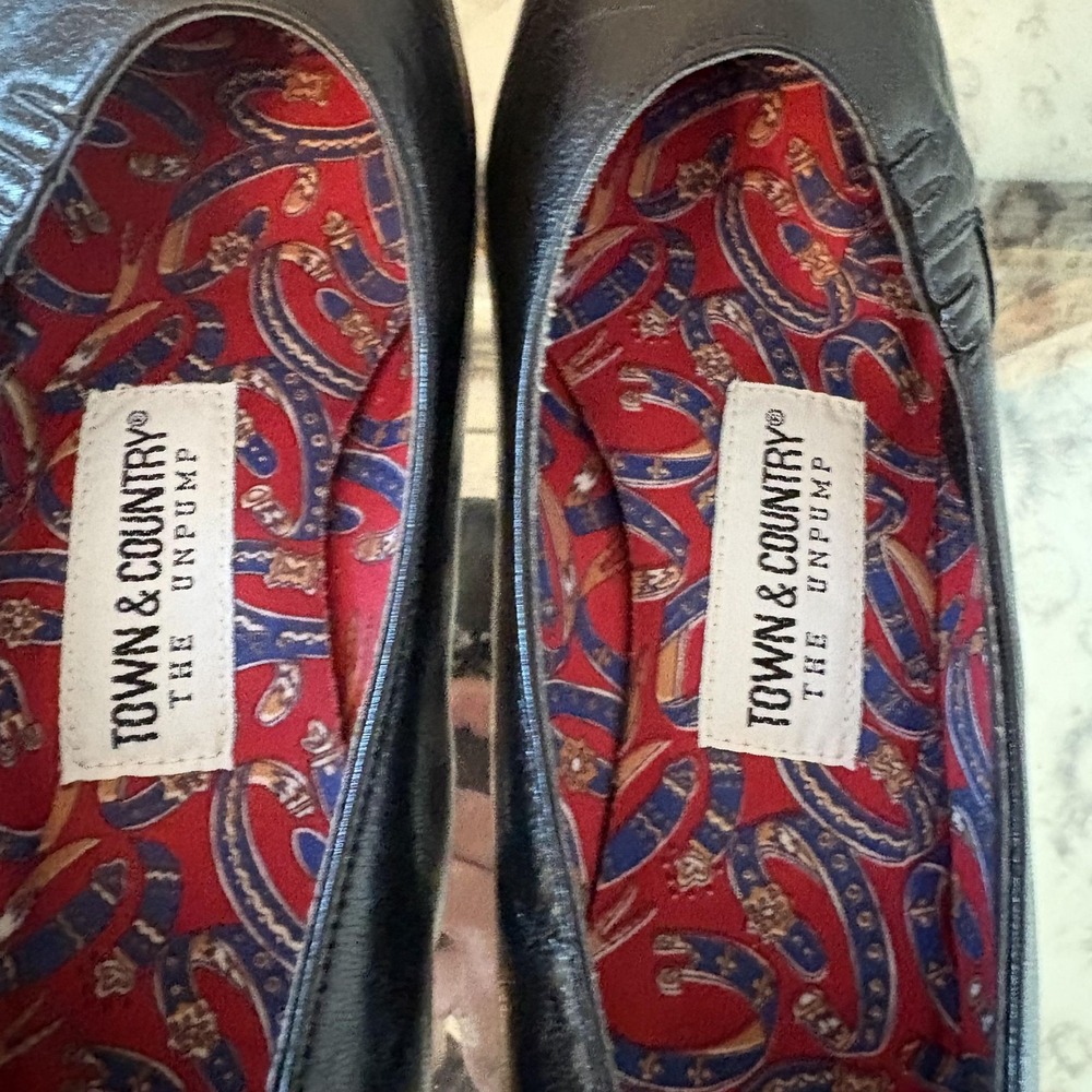 Vintage Town & Country Shoes Womens Size 6.5 Leather Unpump Comfort Heels USA 80 - Picture 6 of 11